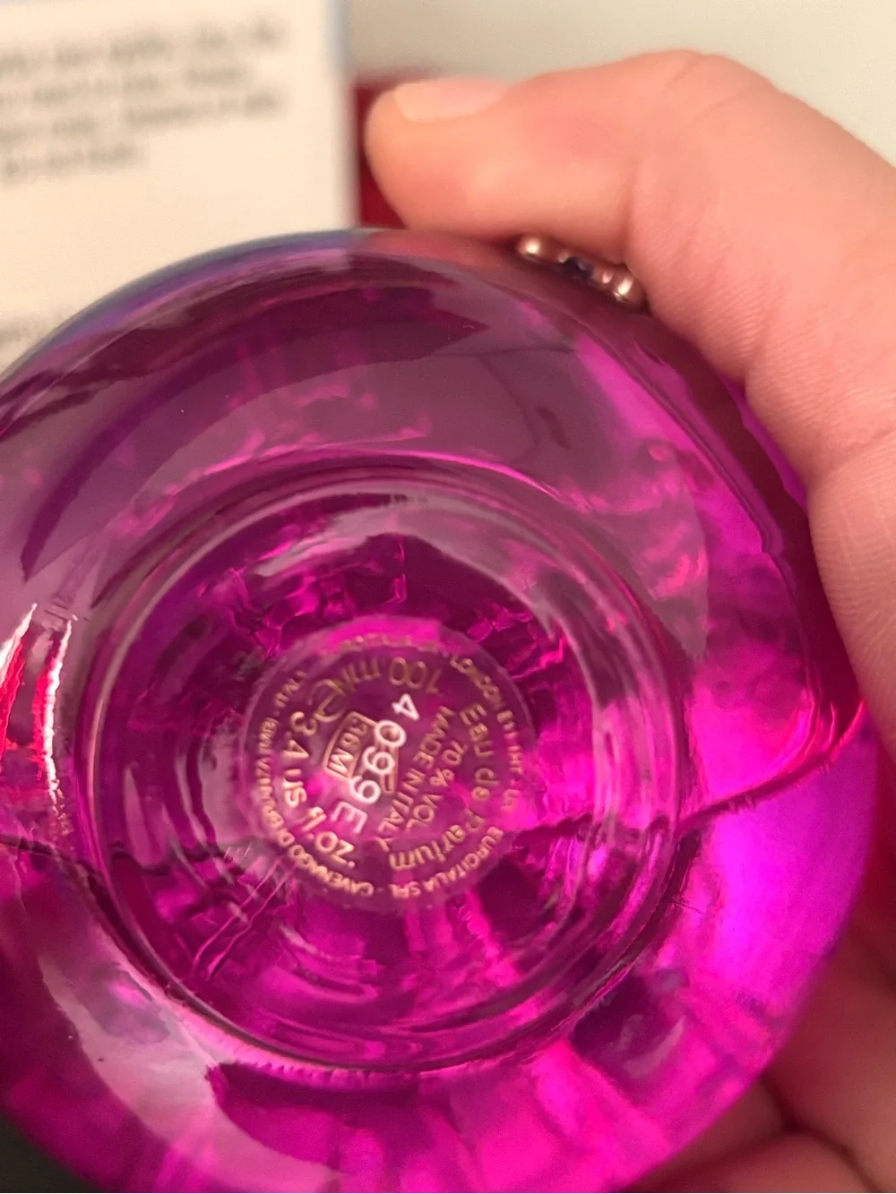 Versace Fuchsia Glass Trinket Jar with Gold-Tone Lid
